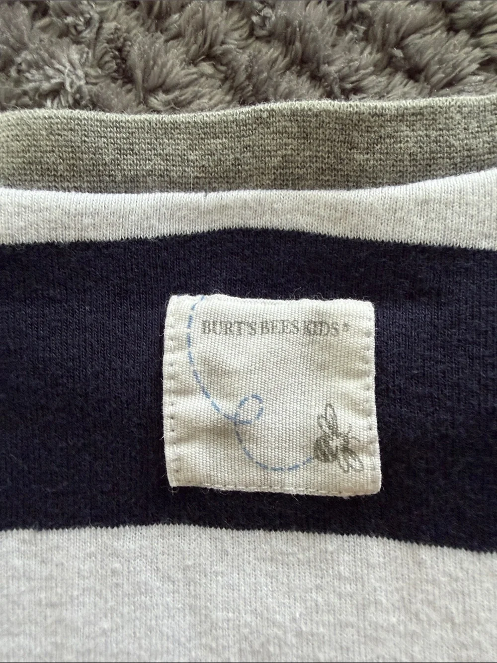 Burt’s Bees Kids Navy and White Striped Pajama Set